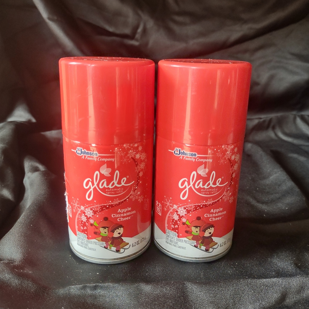 2 Glade Apple Cinnamon Cheer Air Freshener Automatic Spray